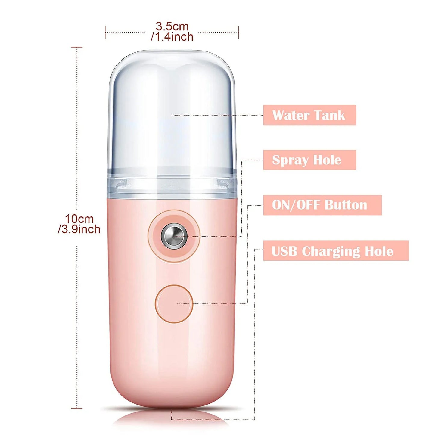 Mini Humidificador Facial Nano para Hidratación