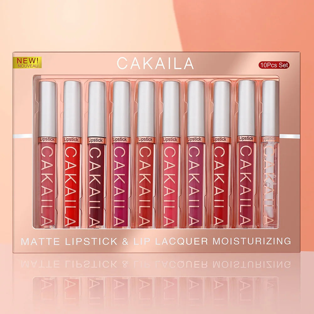 Pack de 10 Labiales: Acabado Velvet, Larga Duración y Resistente al Agua