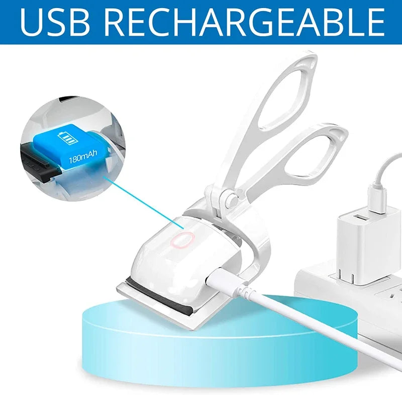 Rizador de Pestañas Eléctrico USB: Efecto Curvado Profesional en Casa