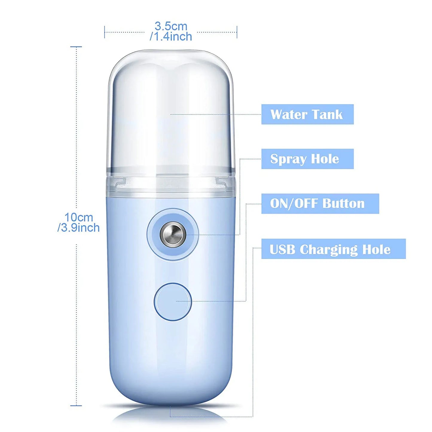 Mini Humidificador Facial Nano para Hidratación