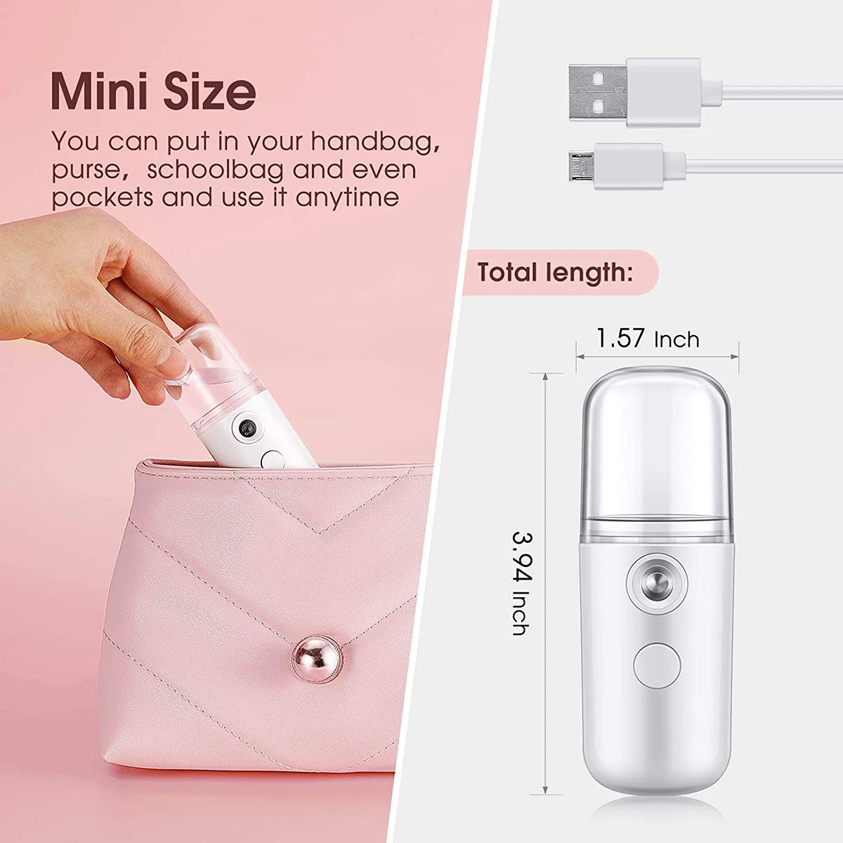 Mini Humidificador Facial Nano para Hidratación