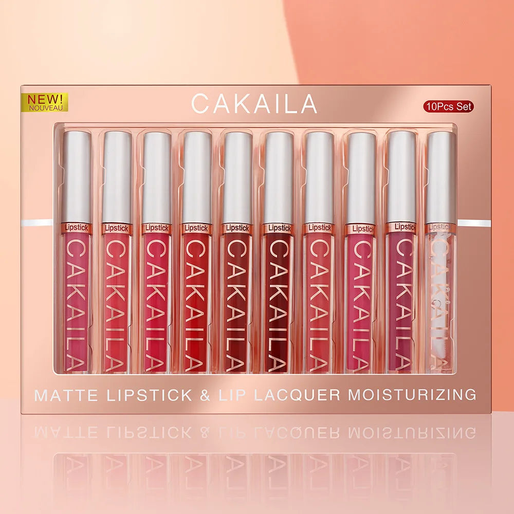 Pack de 10 Labiales: Acabado Velvet, Larga Duración y Resistente al Agua