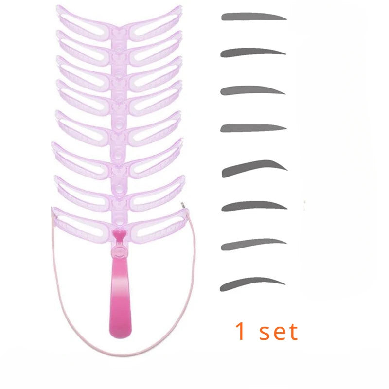 Plantillas de Cejas 8 en 1: Kit de Diseño Reutilizable para Cejas Perfectas