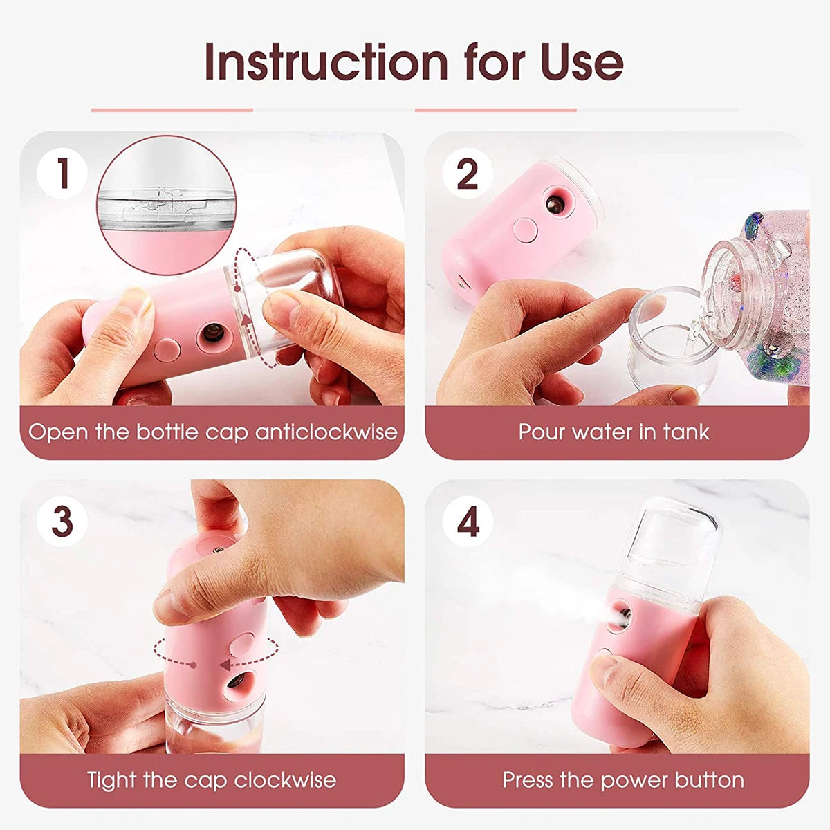 Mini Humidificador Facial Nano para Hidratación