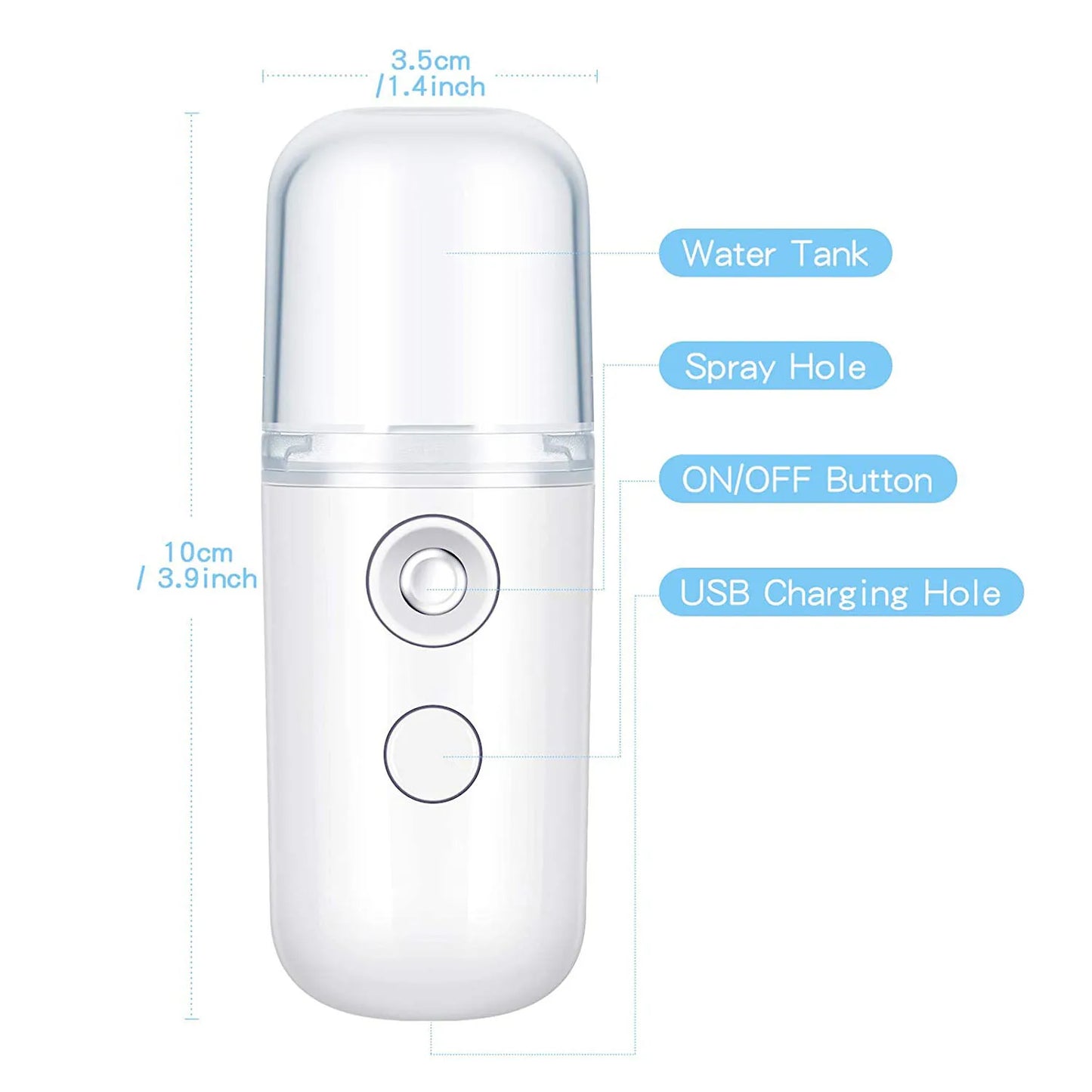 Mini Humidificador Facial Nano para Hidratación