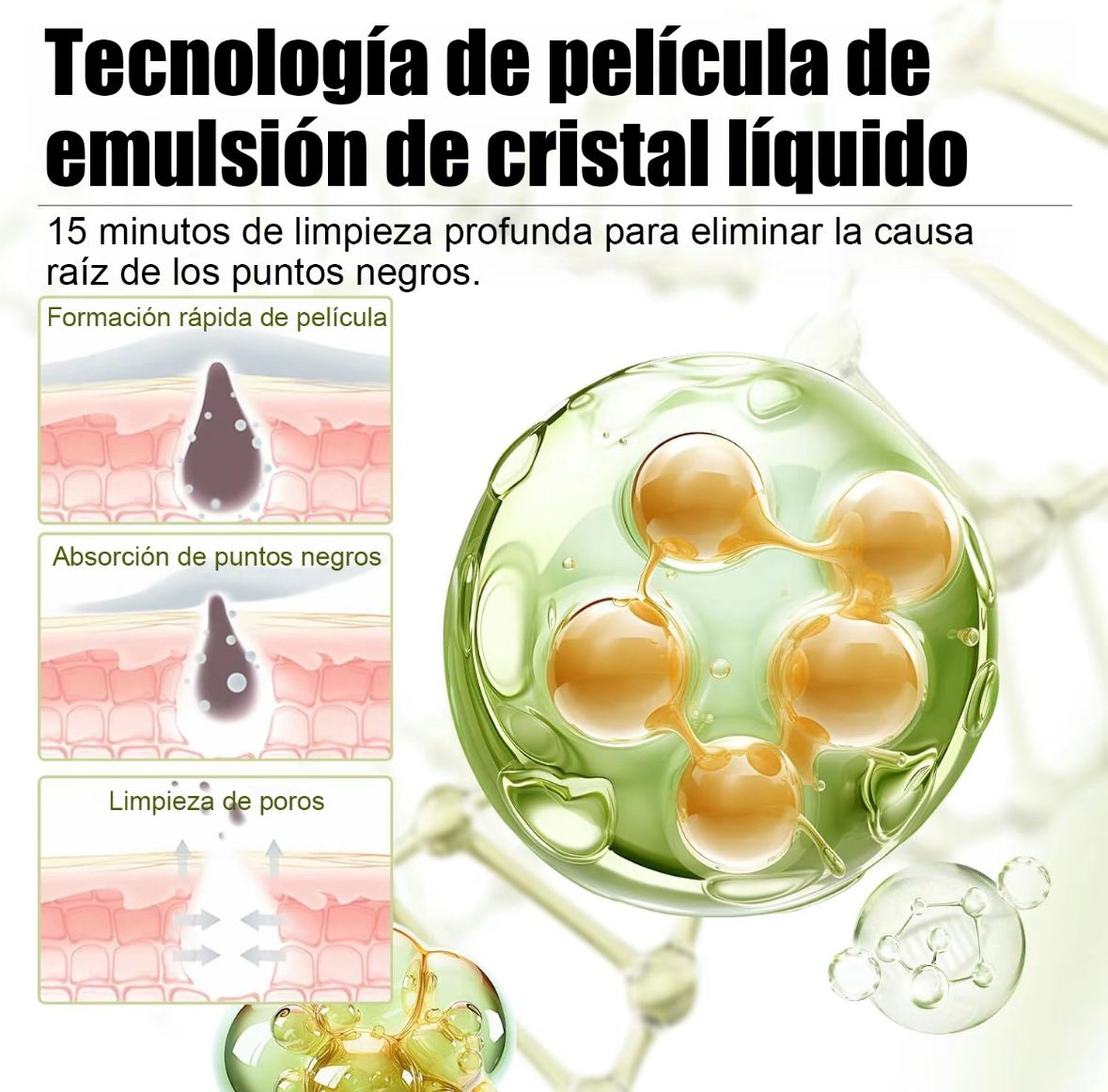 Mascarilla para puntos negros con extracto de aloe vera y 60 tiras nasales, adecuada para todo tipo de piel.
