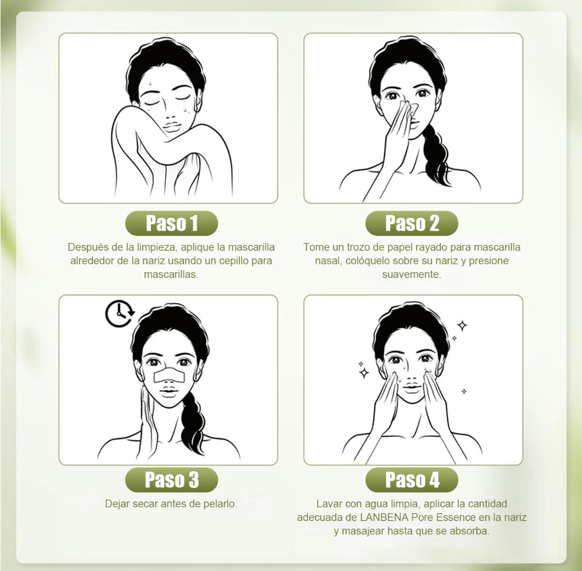 Mascarilla para puntos negros con extracto de aloe vera y 60 tiras nasales, adecuada para todo tipo de piel.